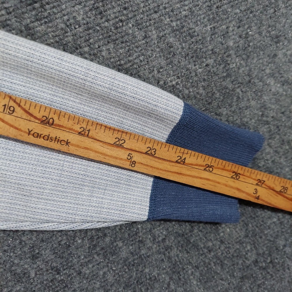 Report Collection Shirt Mens Medium Blue Striped Knit Button Front Sweater - Picture 13 of 14